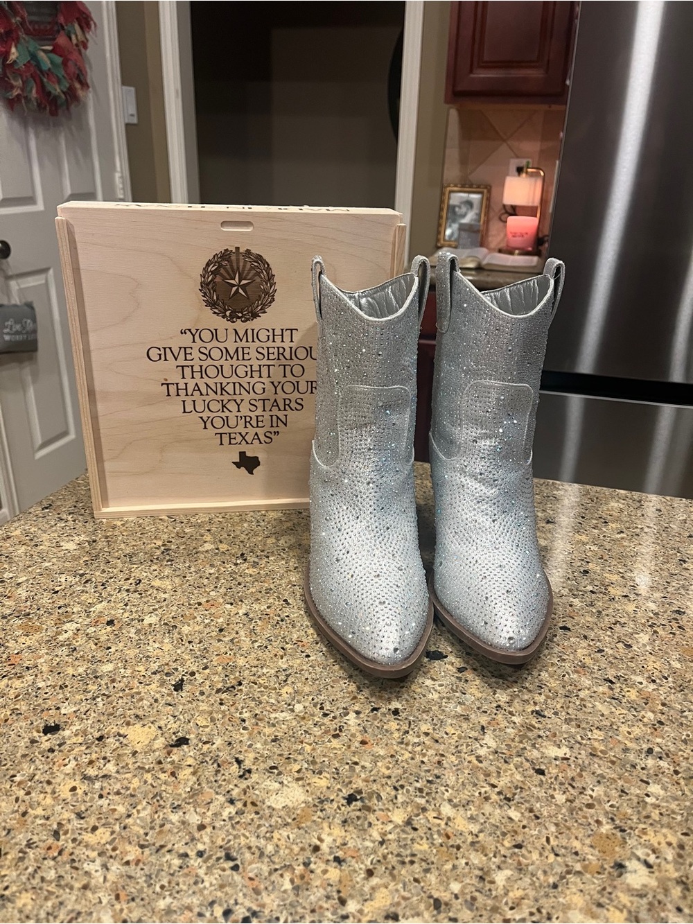 Sparkly Silver Rhinestone Cowboy Boots